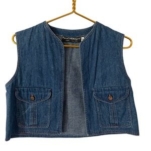 Vintage Pierre Cardin Sportif Crop Jean Vest, Size 10